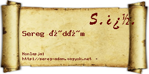 Sereg Ádám névjegykártya