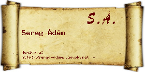 Sereg Ádám névjegykártya